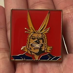 Red and Gold Anime Character Enamel Lapel Pin - Unbranded